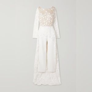 Rime Arodaky Patsy Lace-trimmed embroidered tulle Jumpsuit